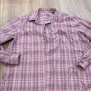 Tasso Elba Men's Pink Plaid Shirt